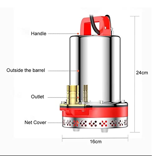 एपीएम 12V सोलर सबमर्सिबल वाटर पंप 150W सोलर पैनल या बैटरी संचालित डीसी वाटर पंप अधिकतम हेड 25-30 फीट और प्रवाह 4000Lph स्टेनलेस स्टील पाइप आकार 1" केबल लंबाई 2M