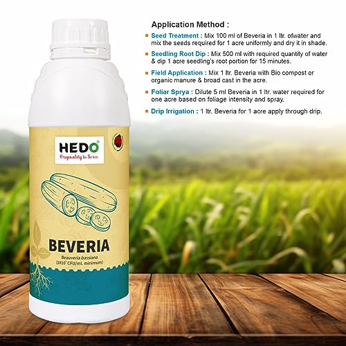ऍफिड्स, थ्रिप्स आणि व्हाईटफ्लाइज नियंत्रित करण्यासाठी HEDO ब्युवेरिया बसियाना (1x10^8 CFU/g) बायो-ऑर्गेनिक (1L) द्रव