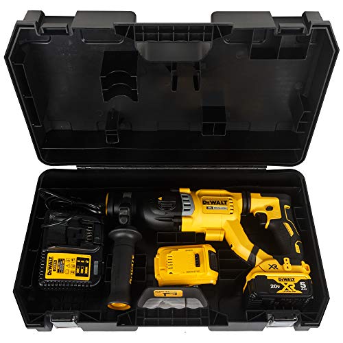 DEWALT DCH263P2 28mm 18V XR Li-ion D-हँडल SDS प्लस कॉर्डलेस रोटरी हॅमरसह ब्रशलेस मोटर w 2x5.0Ah बॅटरी समाविष्ट-परफॉर्म आणि प्रोटेक्ट शील्ड