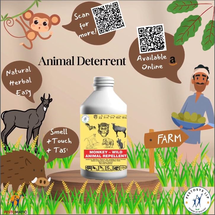 जंगली सूअर/सूअरों के लिए बंदर-जंगली पशु विकर्षक: 250ml