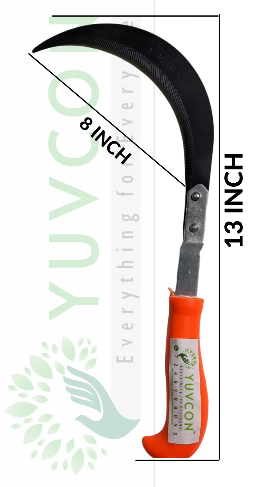 YUVCON गार्डन सॉ (कर्व्ड) / गार्डन कटर टूल / गार्डन चाकू / प्रूनिंग कटर. साइज़ 200 Mm / 8 इंच प्लास्टिक हैंडल के साथ AC/Dc (सिंगल एज 8 इंच ब्लेड और बेंड)