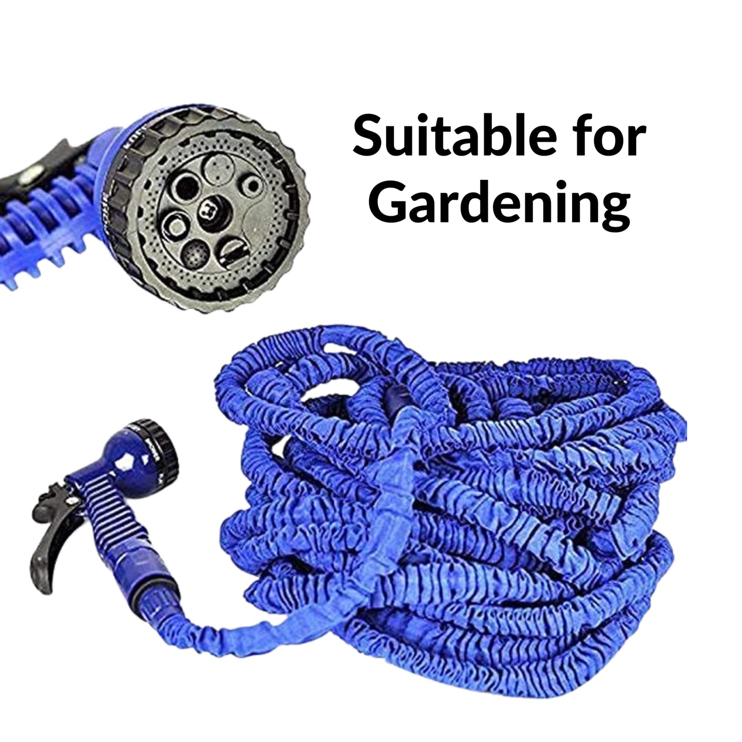 YUVCON गार्डन नली पाइप नई विस्तार योग्य जादू लचीला पानी नली 50 फीट / 15 मीटर यूरोपीय संघ नली प्लास्टिक होसेस पाइप स्प्रे गन के साथ कार वॉशर उच्च दबाव पंप (50 फीट / 15 मीटर) (1 का पैक) (नीला)
