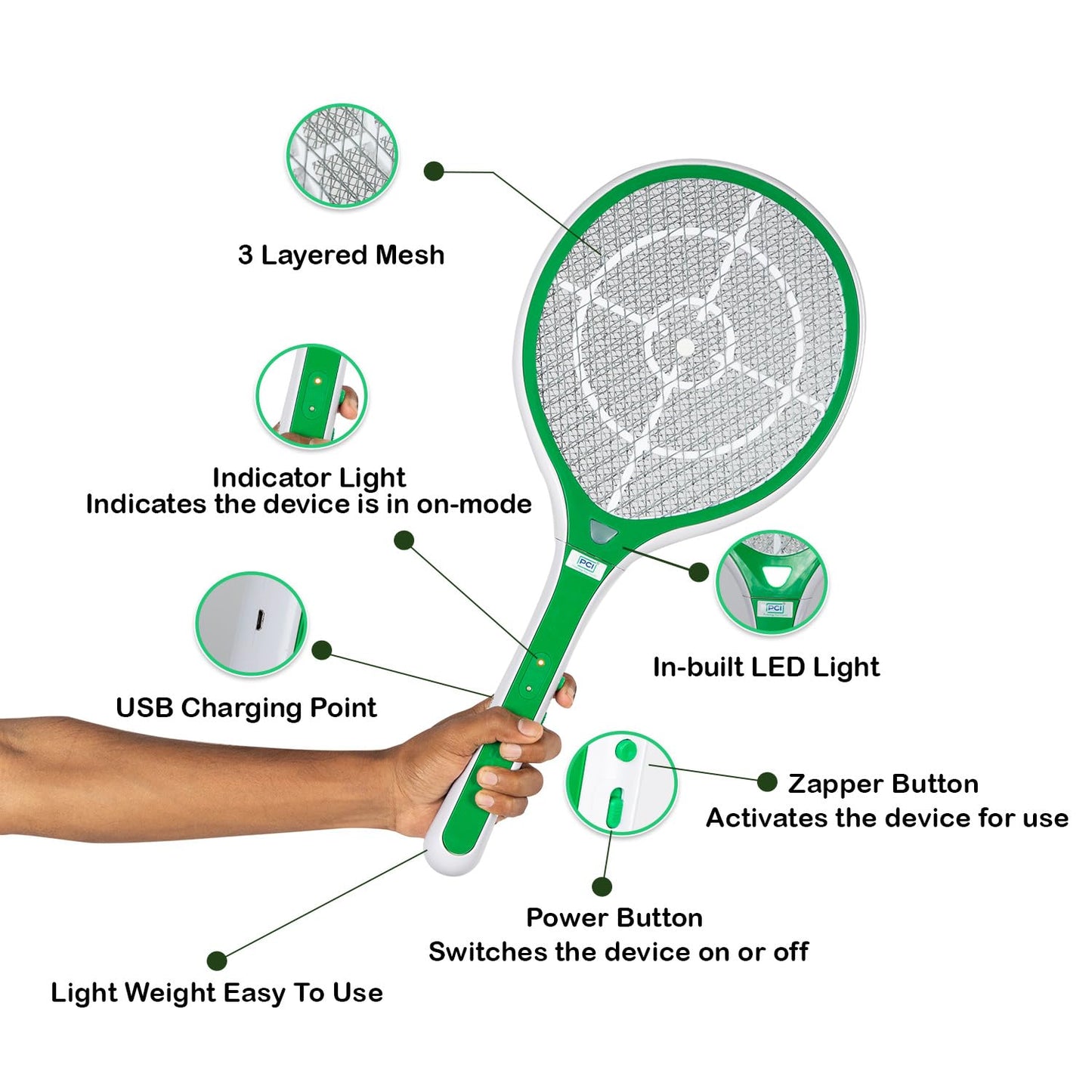 features of mosquito racket