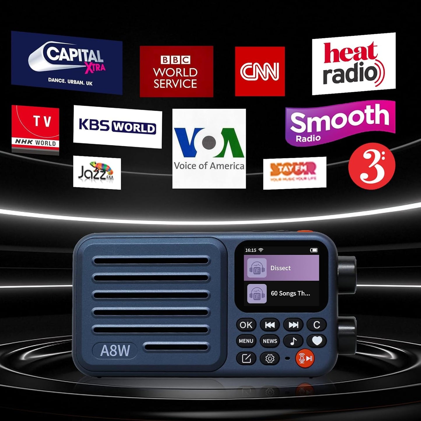 पोर्टेबल स्मार्ट इंटरनेट रेडियो रिसीवर वाईफ़ाई/4G रेडियो स्पीकर FM, माइक्रो-SD कार्ड, ऑल वर्ल्ड रेडियो, WiFi वाले घर के लिए, डिजिटल रेडियो के साथ