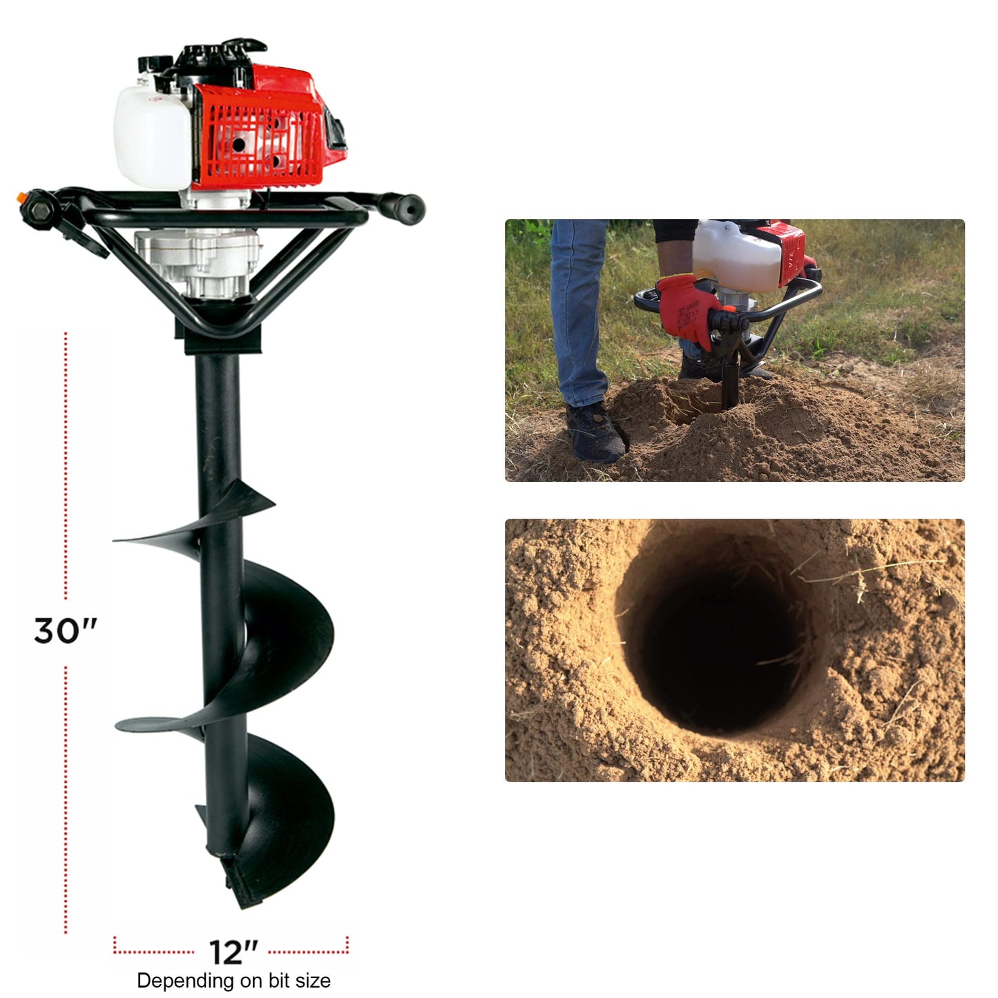 Balwaan BE-63 Earth Auger with 8 & 12 inch