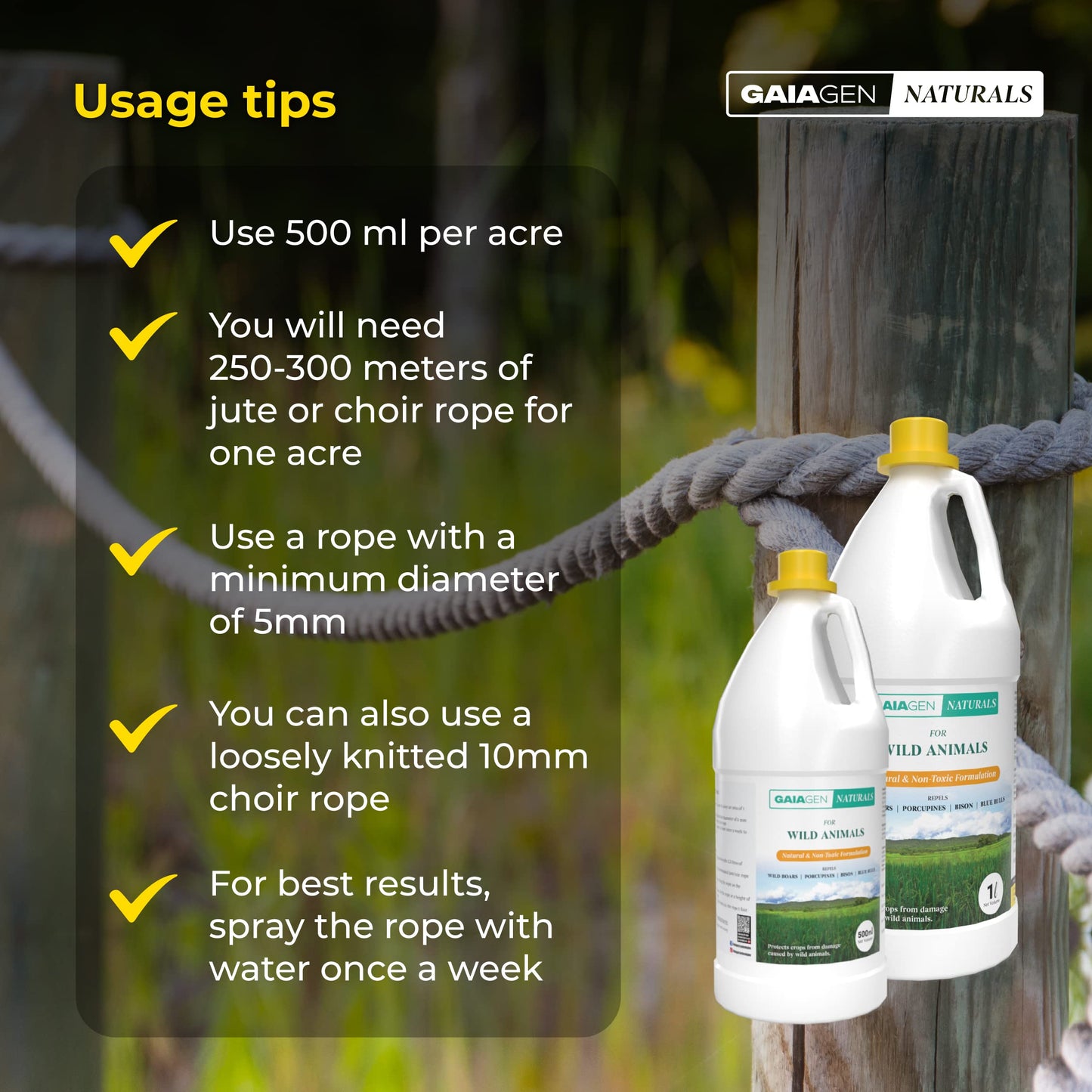 GAIAGEN Wild Animal Repellent | Natural & Humane Wildlife Control |