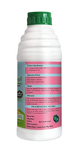 एक्सफ़र्ट वंडर फूल लिक्विड (बागवानी, हाइड्रोपोनिक्स, ग्रीन हाउस में पौधों के लिए कार्बनिक अमीनो एसिड 38% मिश्रण) (250 एमएल)