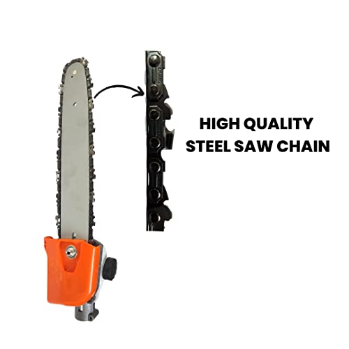 OREZEN Pole Chain Saw Attachment For Brush Cutter 9 Teeth Spiline Used For Hand Chain Saw, Tree Felling, Pruning, Tree Branches (Size : 26 mm)