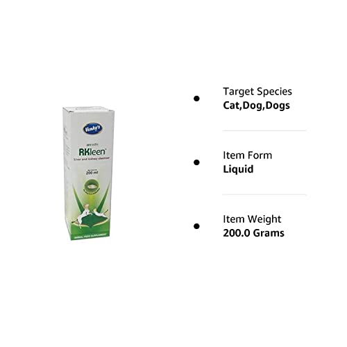 Pawsively Pet Care द्वारा Venky's RKleen लिवर और किडनी क्लींज़र एनिमल फीड सप्लीमेंट 200ml कुत्ते और बिल्ली के हेल्थ सप्लीमेंट के लिए