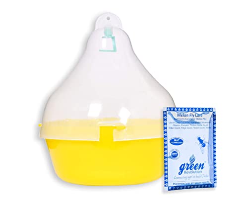 Green Revolution Maxplus Melon Fruit Fly Pheromone Trap With Lure Combo Pack, Yellow