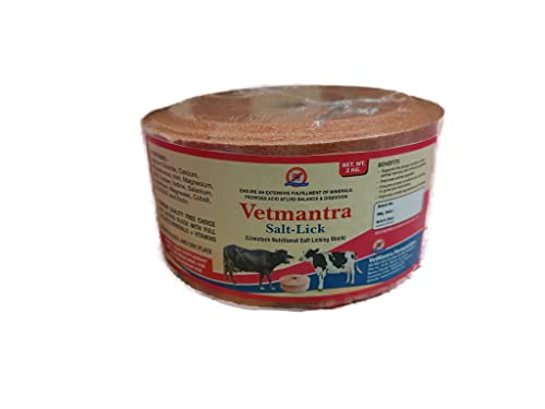 VetMantra Salt Lick 2 kg, Mineral Licking Salt Block for Cattle, Cow, Buffalo, Goat, Sheep, Horse, Camel, Himalayan Salt Block