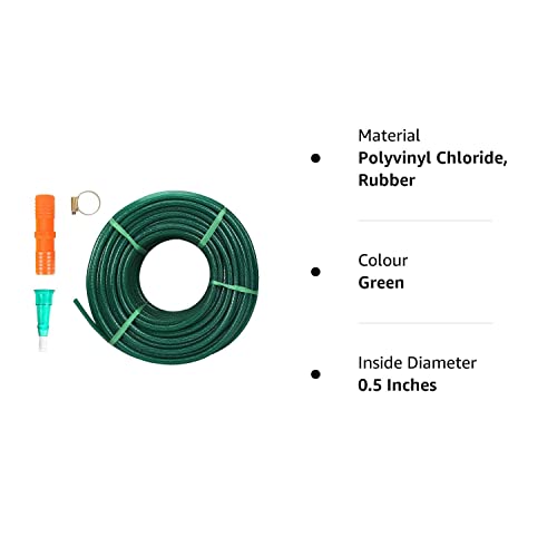Tramp & Badger (Size : 1/2 (0.5) Inch, Length: 30 Meters, Green) Heavy Duty Braided Water Hose Pipe, Light Weight Easy to Connect For Garden, Car Wash, Floor Clean, Pet Bath, Park & Yard. .