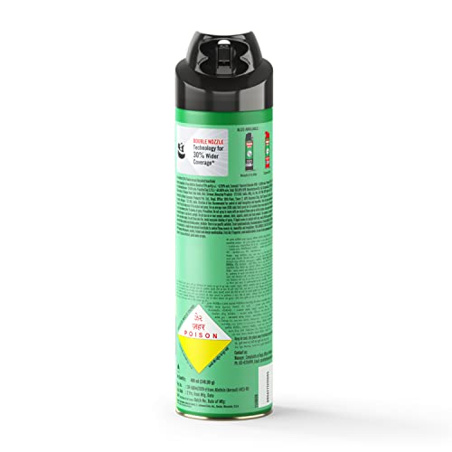 Baygon Max Mosquito and Fly Killer Spray, 400ml | चुना सुगंध | झटपट मॉस्किटो रिपेलेंट | डेंग्यू आणि मलेरिया पसरवणाऱ्या डासांना मारते | 30% विस्तीर्ण कव्हरेजसाठी डबल नोजल तंत्रज्ञानासह