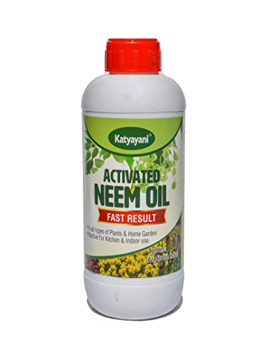 Katyayani Activated Neem Oil for Plants Garden Kitchen Insect Spray Pest Control Organic Pesticide Fast Results | 900 ML | 900ml x 1 |