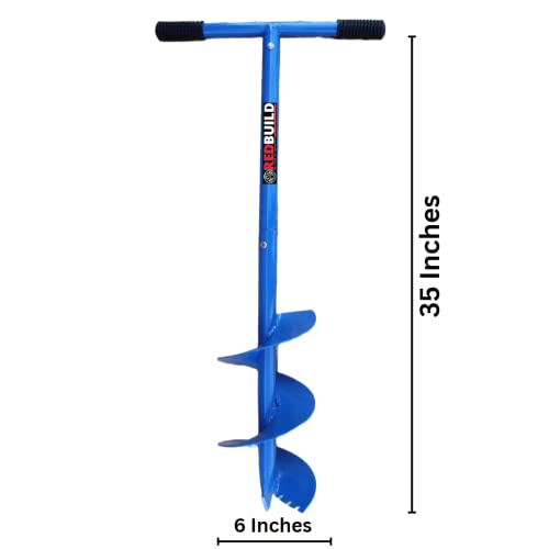 REDBUILD™ Blade Earth Auger Hole Digger | Hole Digger Gardening 6 Inches