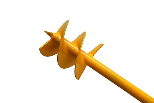 Jappy Agro Post Hole Digger - Earth Garden Auger Drill Non-Slip Handle, Spiral Drill Planter Bit for Planting Trees, Seedlings, Bedding Plants, Deep Cultivating, Digging Weeds Roots(Wooden Handle