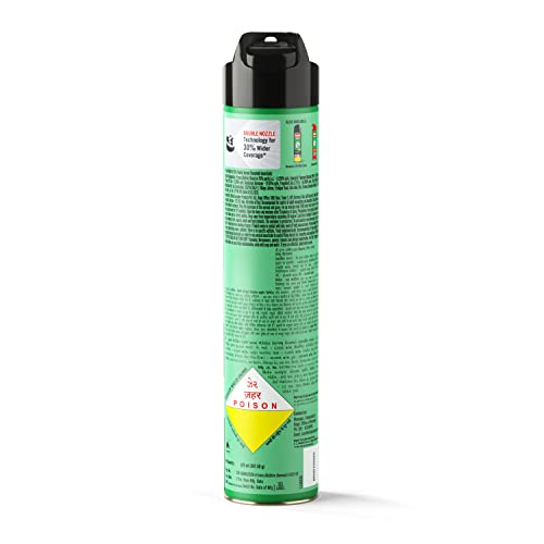 Baygon Max Mosquito and Fly Killer Spray, 625ml | Instant Mosquito Killer | Kills Dengue & Malaria Spreading Mosquitoes | With Double Nozzle Technology for 30% Wider Coverage