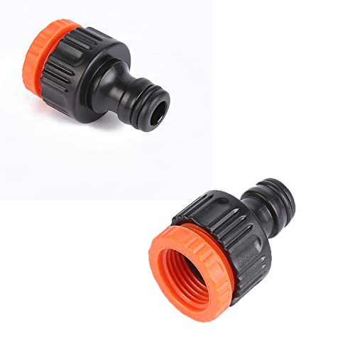 Pinolex® 3/4 Inch Garden Hose Extended Quick Connector Car Wash Water Pipe Fittings Repair Coupling Joints and 1PC 1/2" and 3/4" Tap Adaptor