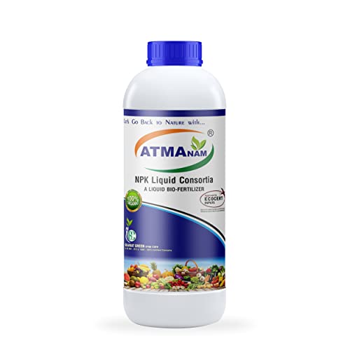 Atmanam BIO Fertilizer CONSORTIA (Increase-NPK - 1 Litre) Plant Growth Promoter, Nutrition Enhancer Suppliment, BioStimulant, Immunity Builder for Plants & Crops (1)