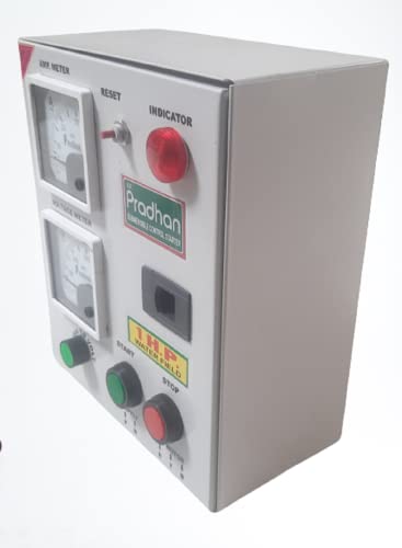 PRADHAN 1 HP Single Phase Heavy Duty (Water+OIL) Field Condenser & Contactor based Auto cut-off Submersible Pump Motor Starter Panel 180-240V AC