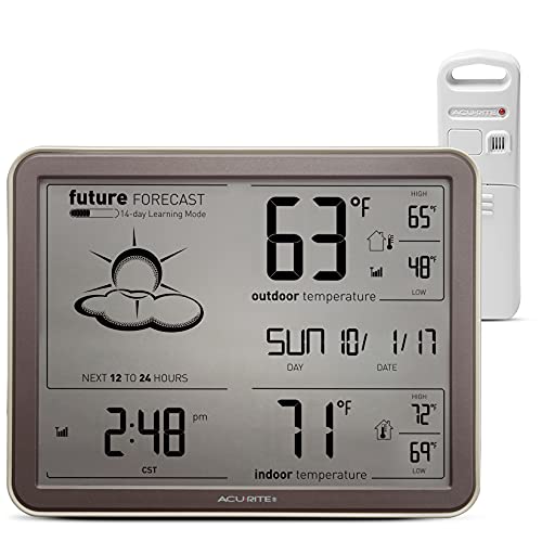 AcuRite 75077 Wireless Weather Forecaster with Remote Sensor and Atomic Clock