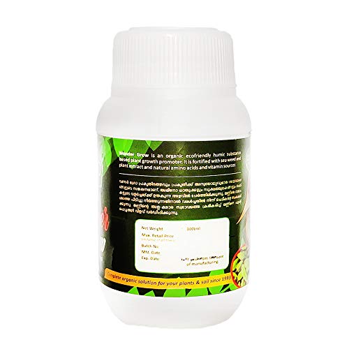 Abtec, The Organic People Wonder Grow Concentration Of A Blend Of Humic Acid Potassium Humate, Fulvic Acid, Amino Acid, Seaweed & Plant Extract, Vitamins, Natural Mineral & Microbial Metabolites 100Ml