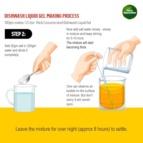 पार्ले रोपवाटिका DIY 10 लीटर डिशवॉश लिक्विड जेल मेकर (500 ग्राम) जार नींबू, नींबू की खुशबू के साथ, कोई अवशेष नहीं छोड़ता, सभी बर्तनों के लिए ग्रीस क्लीनर (DIY: 10 लीटर 500 ग्राम में)