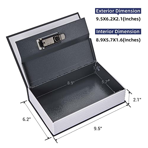 Ohuhu Book Safe with Combination Lock, Dictionary Diversion Book Safe, Portable Safe Box, Great for Storing Money, Jewelry and Passport(Black)