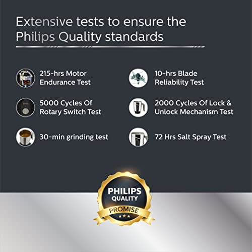 Philips HL7756/00 मिक्सर ग्राइंडर 750 वॉट, 3 स्टेनलेस स्टील बहुउद्देशीय जार 3 स्पीड कंट्रोल और पल्स फ़ंक्शन के साथ (काला)