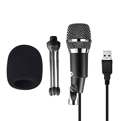 Fifine K668 USB मायक्रोफोन - Skype साठी प्लग आणि प्ले होम स्टुडिओ USB कंडेन्सर मायक्रोफोन, YouTube आणि गेमिंगसाठी रेकॉर्डिंग