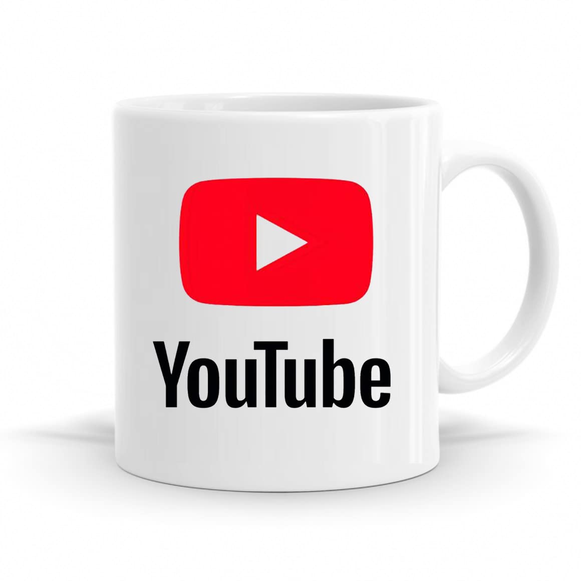 R Creation YouTube Printed Mug |YouTube Printed Cup |YouTube Printed Coffee Mug |YouTube Coffee Cup Ceramic Coffee Mug -White 325ml
