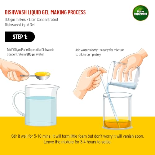 Parle Ropvatika DIY 20 Liter Dishwash Liquid Gel Maker 1kg Lemon Fragrance, Leaves No Residue, Grease Cleaner For All Utensils (DIY: 20 Liter in 1kg (Lemon))