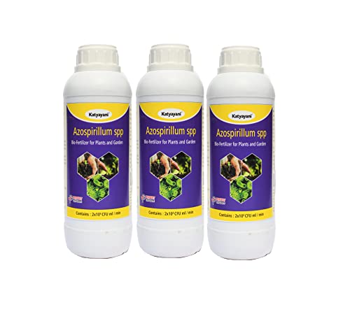 Katyayani Azospirillum Bio Fertilizer for Plants and Home Garden Nitrogen Provider for Paddy, Millets, Oilseeds, Sugarcane, Banana, Coconut, Oil Palm Cotton, Chilly Lime, Coffee Tea Spices, and Herbs Eco-Friendly Liquid Nitrogen Fixing Bacteria Recommende