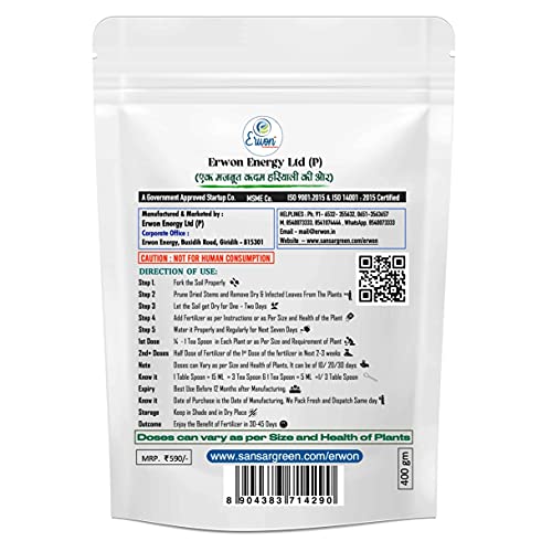 Erwon® Organic Iron Dust for All Plants, Magnetic Iron Oxide Powder for Overall Growth of Plants (400 gm)