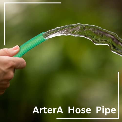 ARTERA™ गार्डन हेवी-ड्यूटी ब्रेडेड होज पाईप 3 क्लॅम्पसह होम गार्डनला पाणी, कार धुणे, मजला साफ करणे आणि पाळीव प्राणी आंघोळ करणे, ऑरेंज (1 इंच नळी पाईप, 30 मीटर)