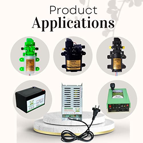एग्रियनश 12V DC, 6 Amp (अधिकतम) SMPS बैटरी चार्जर ऑटो कट ऑफ सिस्टम के साथ क्षारीय/ऑटोमोबाइल/लीड एसिड/इन्वर्टर बैटरी चार्जर के लिए 7 Ah से 30Ah बैटरी की चार्जिंग क्षमता के साथ