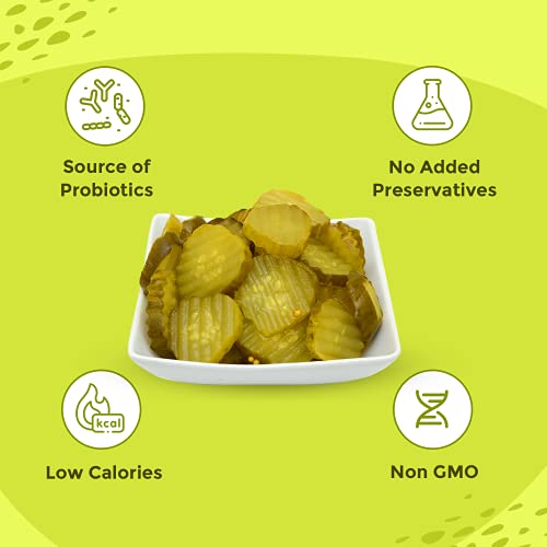 Neo Burger Chips 350g I 100% Vegan I Low Fat Sweet and Salty Gherkin Slices, Ready to Eat, No GMO I Make Burger, Sandwich & Salads (Pack of 1)