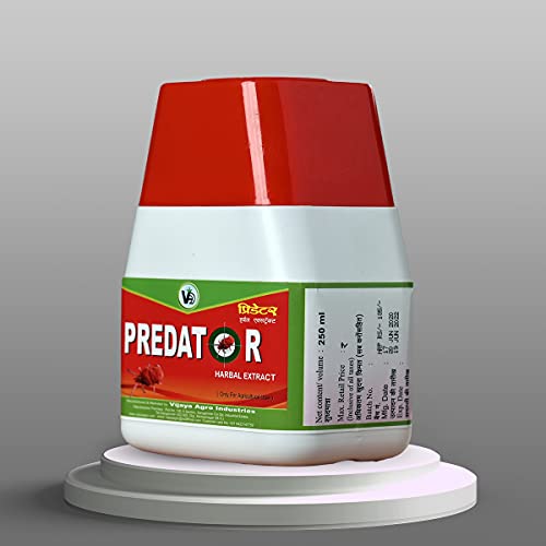 Vijaya Agro Industries Predator Miticide 250 ml | Herbal Home & Roof Gardening Manure | Efficient Remedy Against Plants Pest | Safe on Plants |, Pack of 1