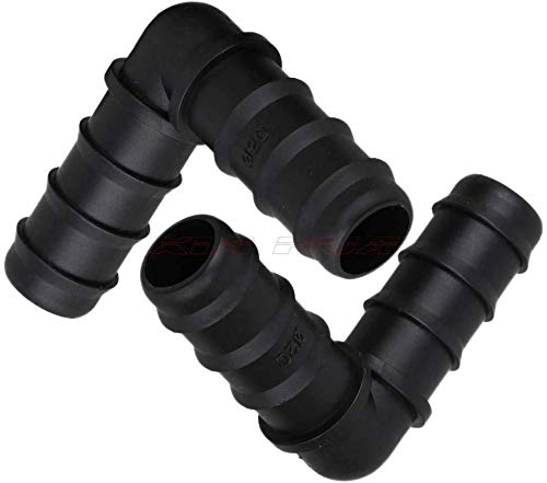 Pinolex® Irrigation Accessories Fittings Elbow Corner 90 for 1/2 Online Lateral Drip Tubing Barbed Connectors 16mm .520 ID and Compatible or Sprinkler Systems (Pack of 50)