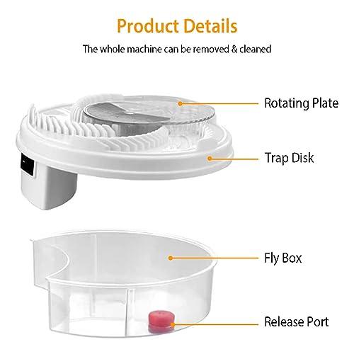 USB Powered Electric Fly Trap Automatic Fly Catcher Rotating Fly Killer Machine Pest Repellent Tool for Home Kitchen Restaurant