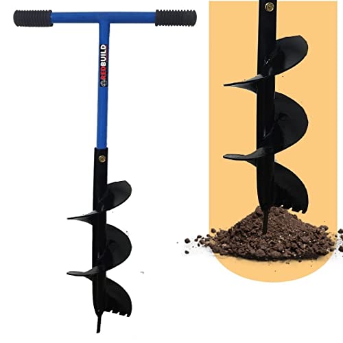 REDBUILD™ Adjustable Earth Auger Hole Digger, 6-Inch Manual Earth Auger | Long Blade Machine for Digging Soil | Farming Tools Ideal for Agriculture