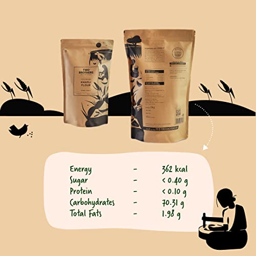 Two Brothers Organic Farms - Khapli Wheat Flour (2 kg) | High Dietary Fiber for Easy Digestion | Stoneground Emmer Atta
