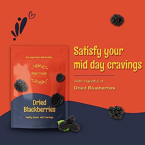 Khari Foods Seedless Dried Blackberries, Healthy Snacks, Fiber Rich, Highly Nutritional, No Added Sugar (100g)
