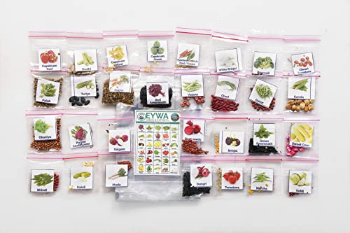 EYWA - टैरेस गार्डनिंग के लिए सब्जियों के बीज (होम गार्डनिंग) विभिन्न बीजों की 30 किस्में (कॉम्बो 1)