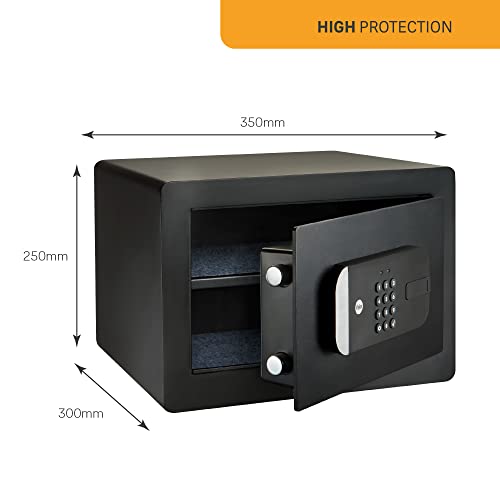 Yale YSS/250/EB1 20.5L Smart Safe Locker | Bluetooth and Wi-Fi Enabled | Comes with Voice Assistance Access-OK Google, Alexa and Apple HomeKit | Yale Access App Compatible with iOS & Android (Black)