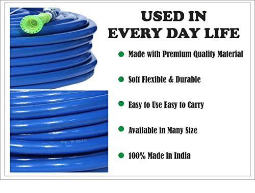Tramp & Badger (Size : 1/2 (0.5) Inch, Length: 5 Meters, Blue) Heavy Duty Water Hose Pipe, Light Weight Easy to Connect For Garden, Car Wash, Floor Clean, Pet Bath, Park & Yard.