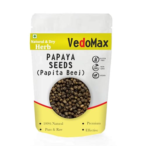VedoMax Papaya Seeds | Papita Beej | Dried Papaya Seeds | - (50 gm)
