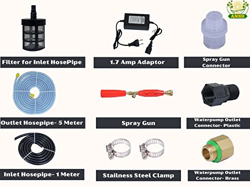 एग्रींश हेवी ड्यूटी हाई प्रेशर पोर्टेबल डबल मोटर बैटरी स्प्रेयर पंप कृषि छिड़काव के लिए स्प्रे गन और नली पाइप के साथ कृषि मिस्ट स्प्रे, कार बाइक वॉश, सैनिटाइजिंग