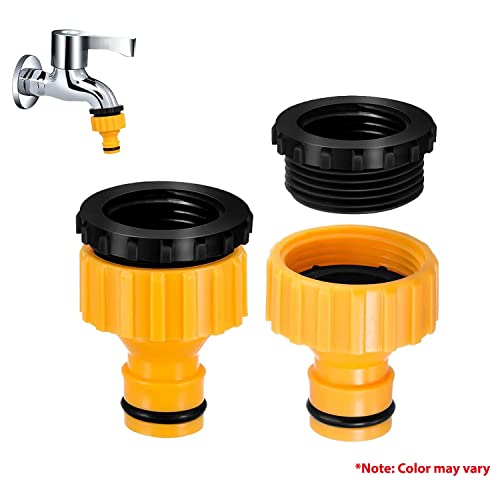 Pinolex® 3/4 Inch Garden Hose Extended Quick Connector Car Wash Water Pipe Fittings Repair Coupling Joints and 1PC 1/2" and 3/4" Tap Adaptor
