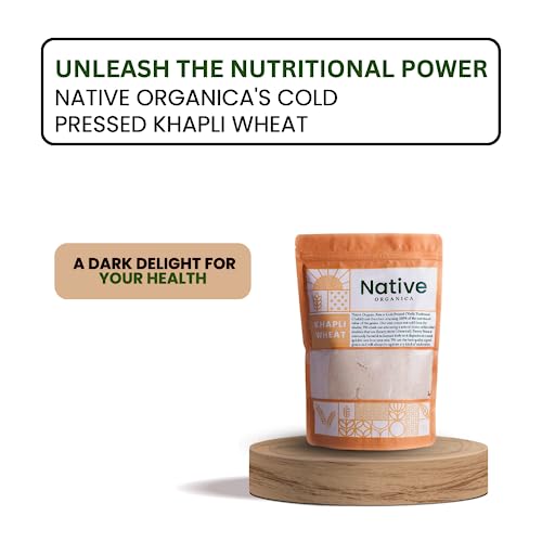 Native Organica "Hand Chakki Khapli Whole Wheat Flour (3 Kg) | Wheat Flour | High Dietary Fiber for Easy Digestion | Stoneground Emmer Wheat Flour | Khapli Atta"